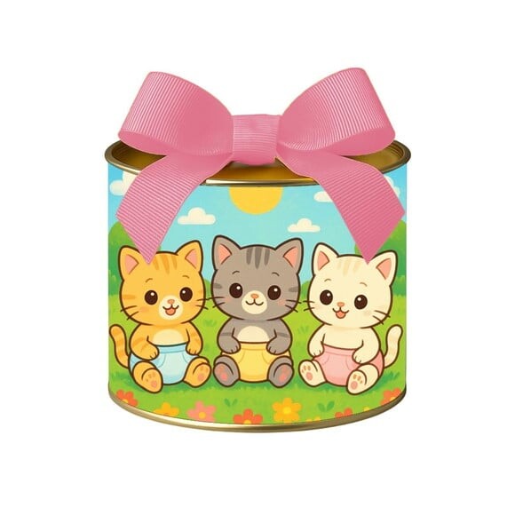 Tubo Lata Metalizada 7x10 Gatinhos Baby