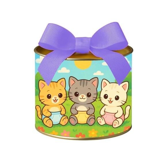 Tubo Lata Metalizada 7x10 Gatinhos Baby