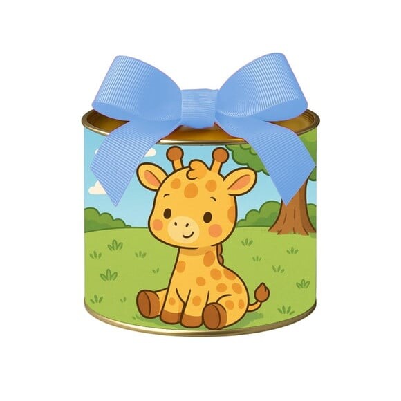 Tubo Lata Metalizada 7x10 Girafinha Baby