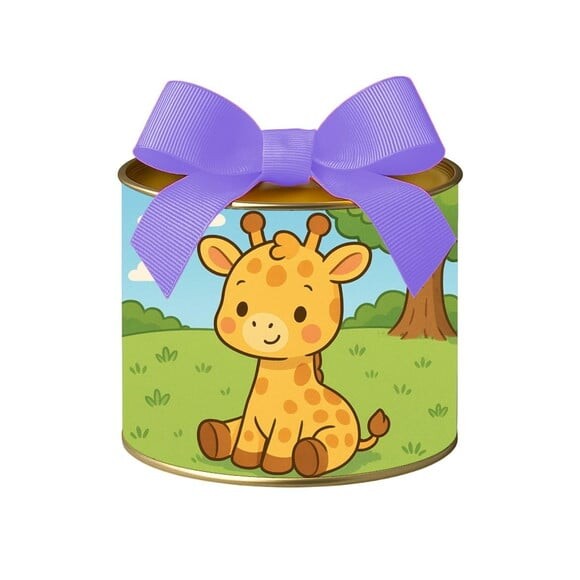 Tubo Lata Metalizada 7x10 Girafinha Baby