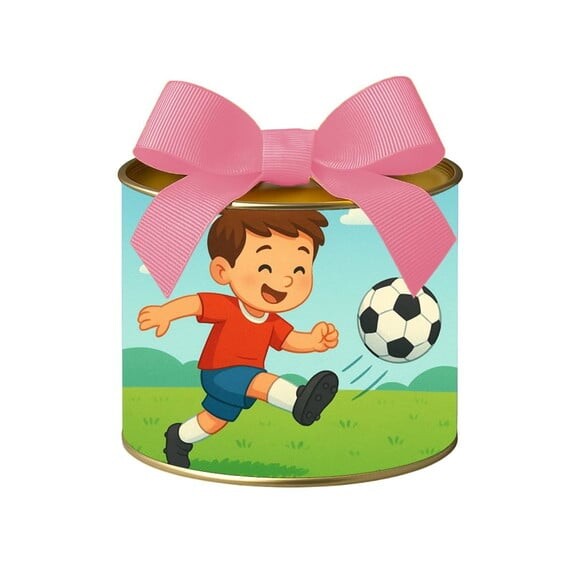 Tubo Lata Metalizada 7x10 Jogador de Futebol