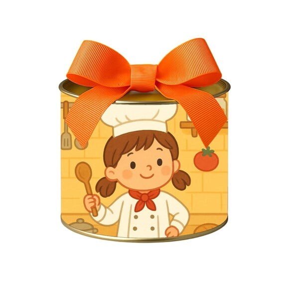 Tubo Lata Metalizada 7x10 Mini Chefe Menina