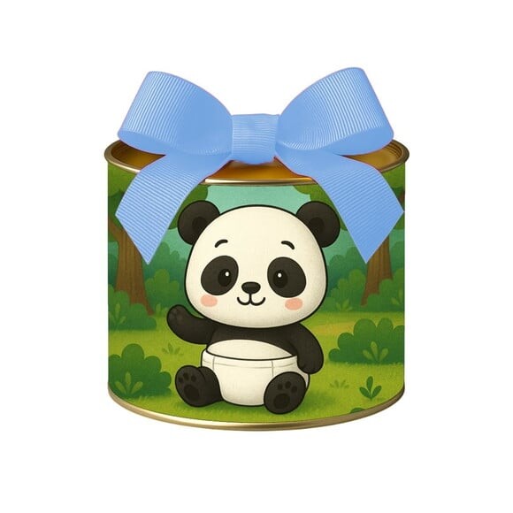 Tubo Lata Metalizada 7x10 Panda Baby