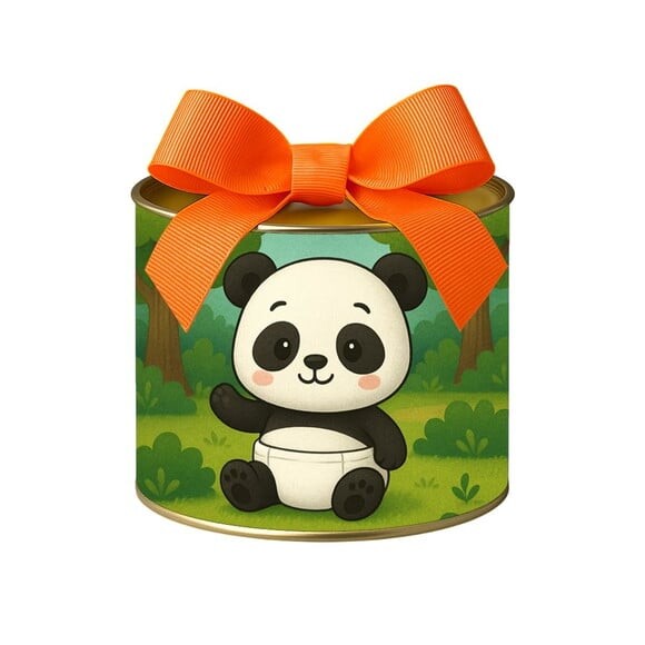Tubo Lata Metalizada 7x10 Panda Baby