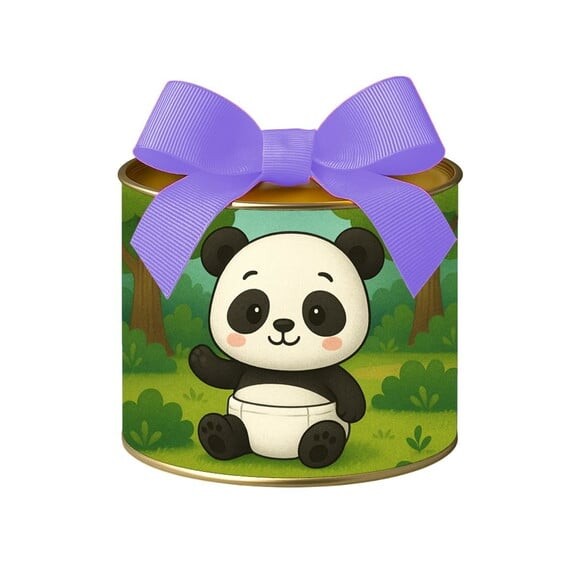 Tubo Lata Metalizada 7x10 Panda Baby