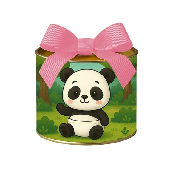 Tubo Lata Metalizada 7x10 Panda Baby