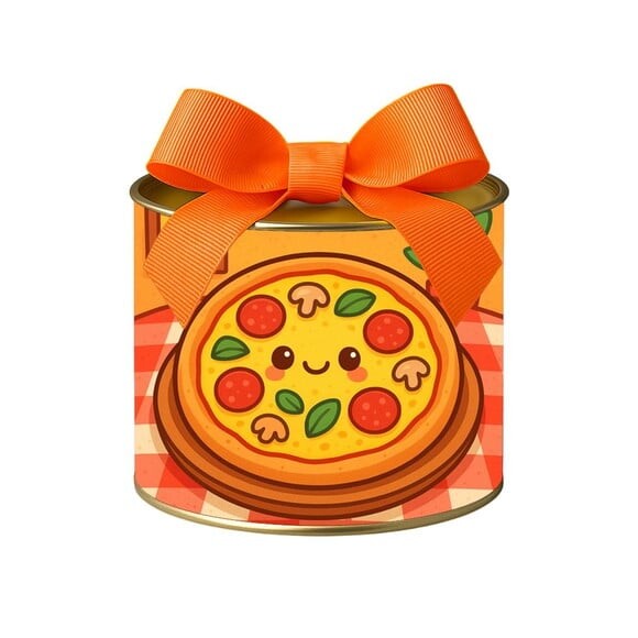 Tubo Lata Metalizada 7x10 Pizza Divertida