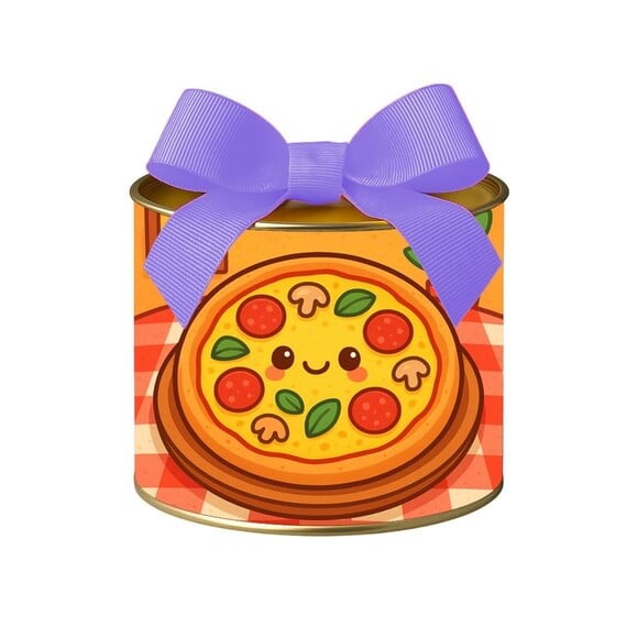 Tubo Lata Metalizada 7x10 Pizza Divertida