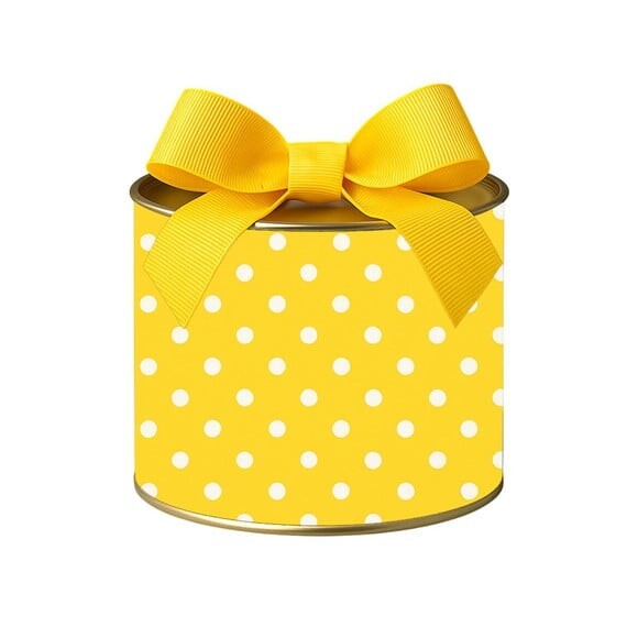 Tubo Lata Metalizada 7x10 Poá Amarelo