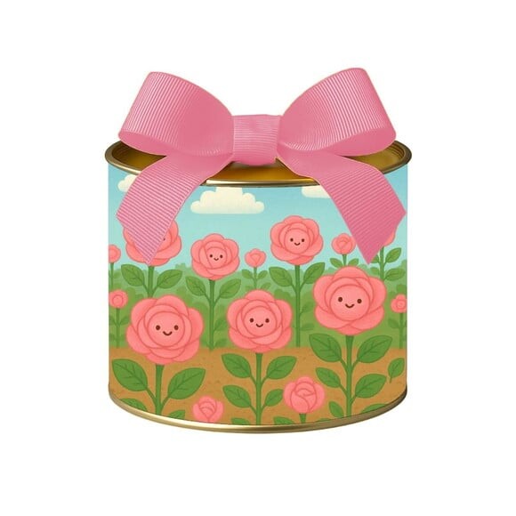 Tubo Lata Metalizada 7x10 Rosas Fofas