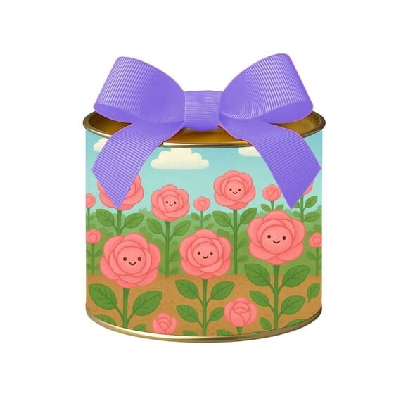 Tubo Lata Metalizada 7x10 Rosas Fofas