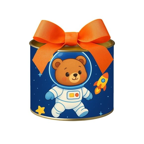 Tubo Lata Metalizada 7x10 Ursinho Astronauta