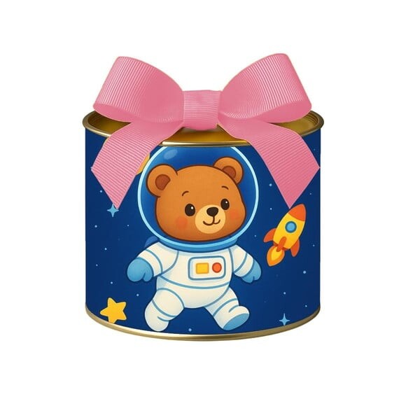 Tubo Lata Metalizada 7x10 Ursinho Astronauta