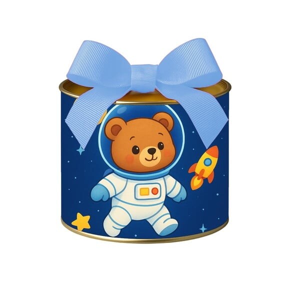 Tubo Lata Metalizada 7x10 Ursinho Astronauta