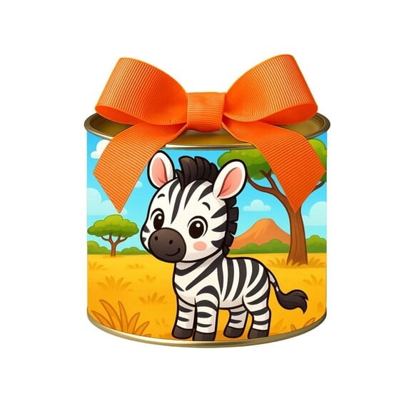 Tubo Lata Metalizada 7x10 Zebra Baby