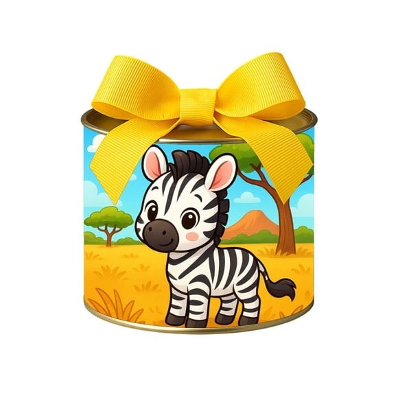 Tubo Lata Metalizada 7x10 Zebra Baby