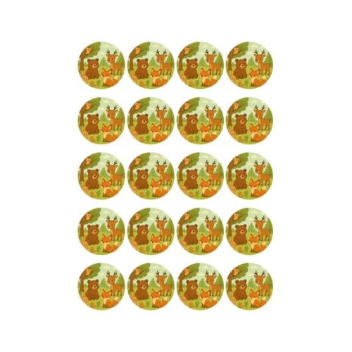 Adesivo Personalizado Latinha 5cm Animais da Floresta