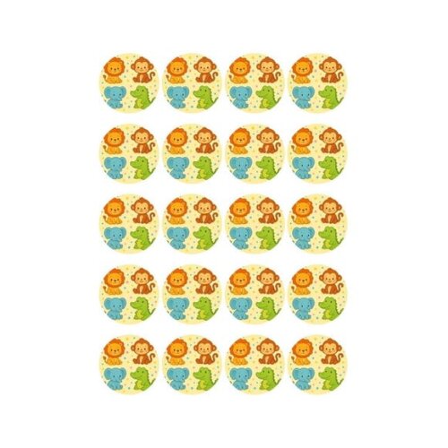 Adesivo Personalizado Latinha 5cm Animais Coloridos