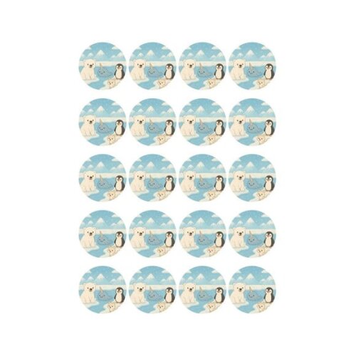 Adesivo Personalizado Latinha 5cm Animais do Ártico