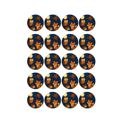 Adesivo Personalizado Latinha 5cm Animais Noturnos