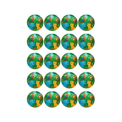 Adesivo Personalizado Latinha 5cm Animais Tropicais