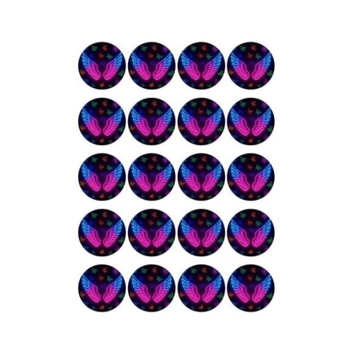 Adesivo Personalizado Latinha 5cm Asas Neon