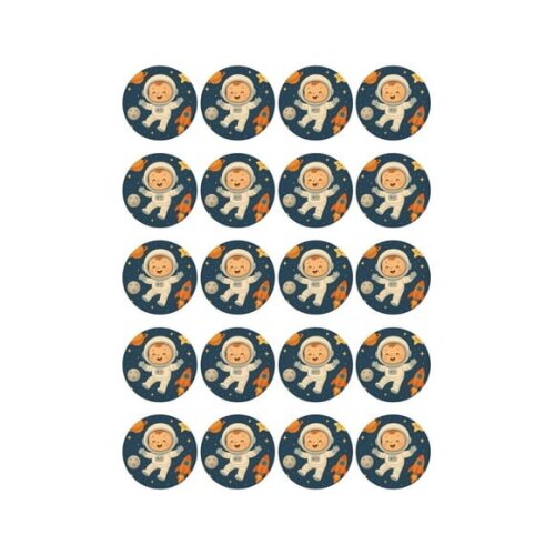 Adesivo Personalizado Latinha 5cm Astronauta Baby