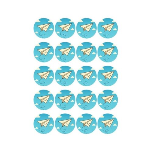Adesivo Personalizado Latinha 5cm Aviãozinho de Papel