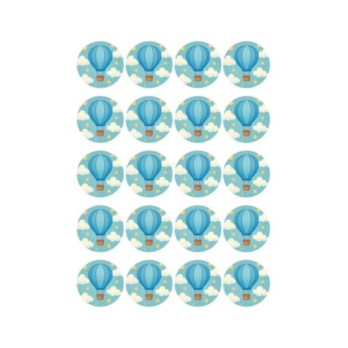 Adesivo Personalizado Latinha 5cm Balão de Ar Azul
