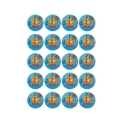 Adesivo Personalizado Latinha 5cm Barquinho