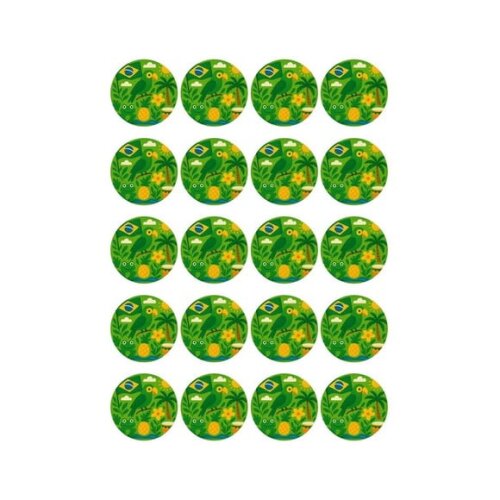 Adesivo Personalizado Latinha 5cm Brasil Verde Amarelo