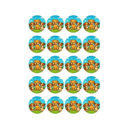 Adesivo Personalizado Latinha 5cm Cachorrinhos
