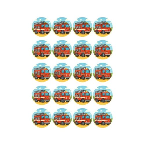Adesivo Personalizado Latinha 5cm Caminhão de Bombeiro