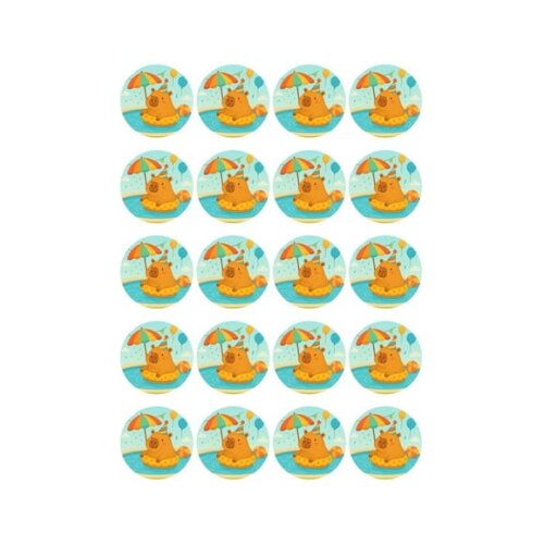 Adesivo Personalizado Latinha 5cm Capivara Pool Party