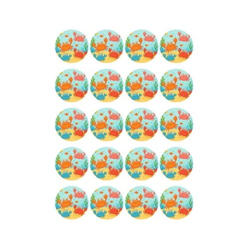 Adesivo Personalizado Latinha 5cm Caranguejinhos