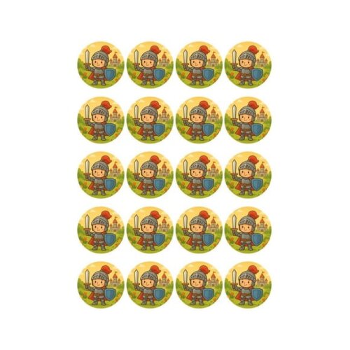 Adesivo Personalizado Latinha 5cm Cavaleiro Medieval