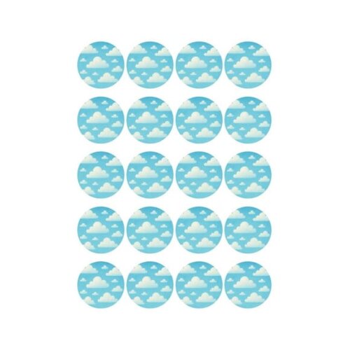 Adesivo Personalizado Latinha 5cm Céu Azul