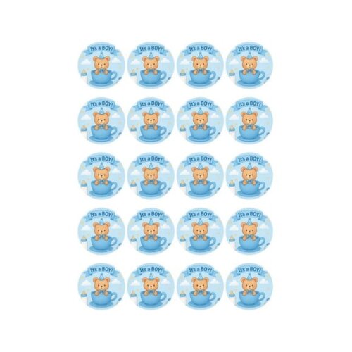 Adesivo Personalizado Latinha 5cm Chá de Bebê Menino