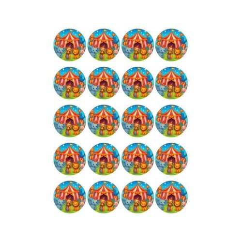 Adesivo Personalizado Latinha 5cm Circo Encantado