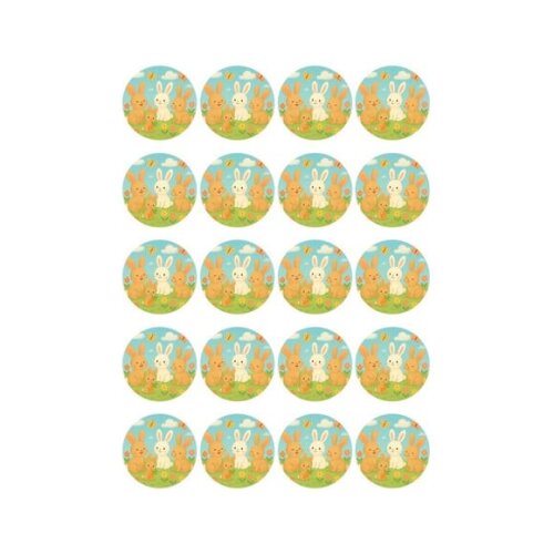 Adesivo Personalizado Latinha 5cm Coelhinhos