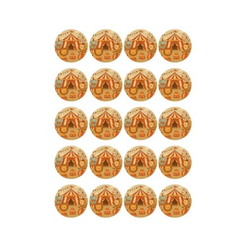 Adesivo Personalizado Latinha 5cm Circo Vintage