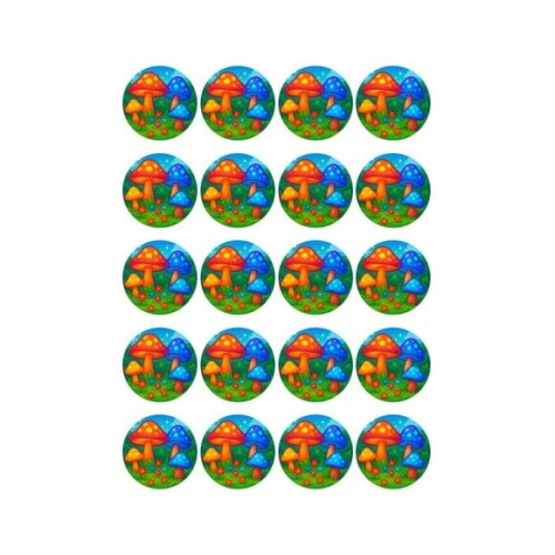 Adesivo Personalizado Latinha 5cm Cogumelos Mágicos