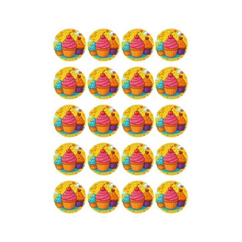 Adesivo Personalizado Latinha 5cm Cupcakes