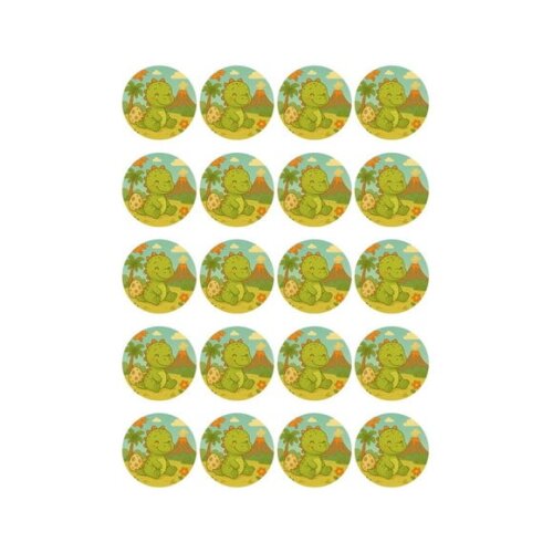 Adesivo Personalizado Latinha 5cm Dinossauro Baby