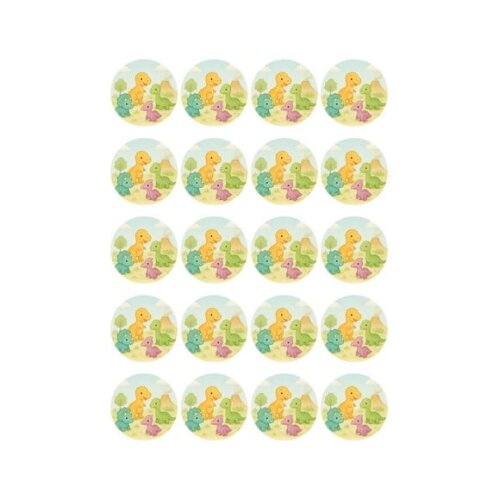 Adesivo Personalizado Latinha 5cm Dinossauros Baby