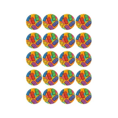 Adesivo Personalizado Latinha 5cm Dominós Coloridos