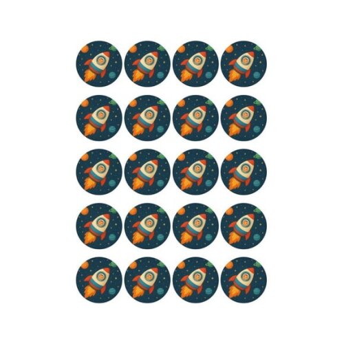 Adesivo Personalizado Latinha 5cm Espaço Sideral
