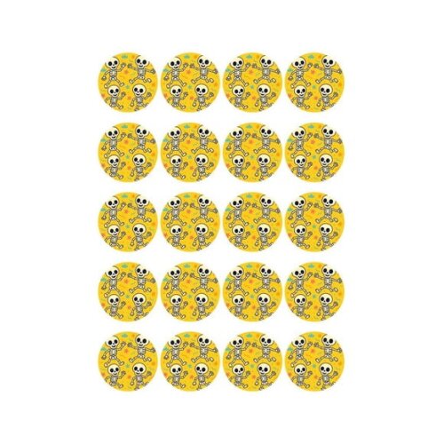 Adesivo Personalizado Latinha 5cm Esqueletinhos Kids