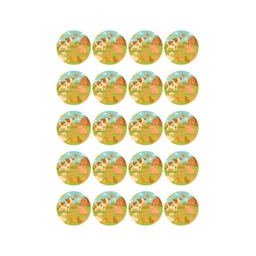 Adesivo Personalizado Latinha 5cm Fazendinha