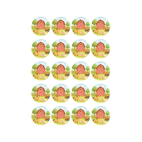 Adesivo Personalizado Latinha 5cm Fazendinha Aquarela
